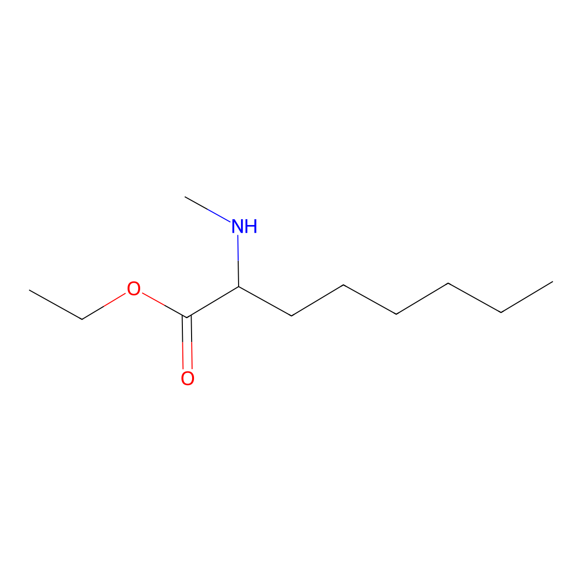Ethyl 2-(methylamino)octanoate molecular structure, CAS 1218398-72-1