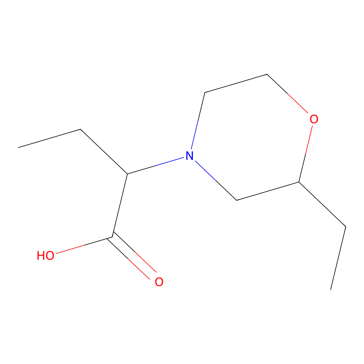 2-(2-Ethylmorpholin-4-yl)butanoic acid molecular structure, CAS 1218400-28-2