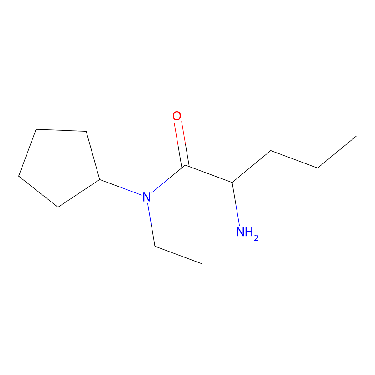 2-amino-N-cyclopentyl-N-ethylpentanamide molecular structure, CAS 1218401-49-0