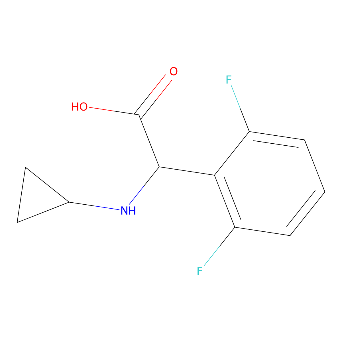 2-(Cyclopropylamino)-2-(2,6-difluorophenyl)acetic acid molecular structure, CAS 1218402-52-8
