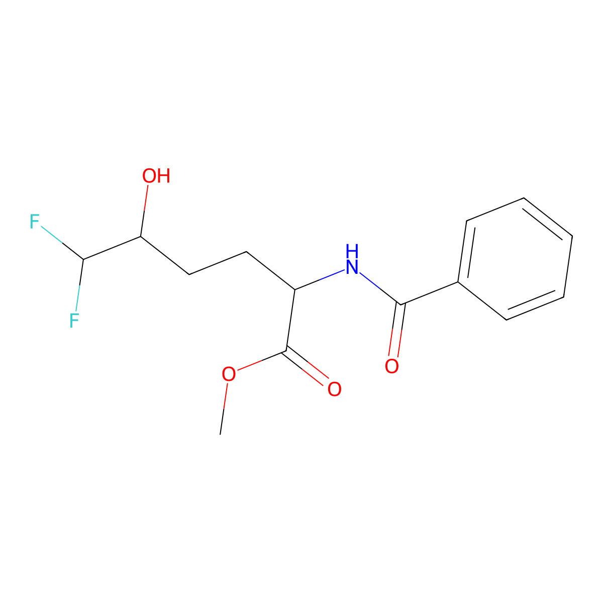 Methyl 6,6-difluoro-5-hydroxy-2-(phenylformamido)hexanoate molecular structure, CAS 1218402-90-4