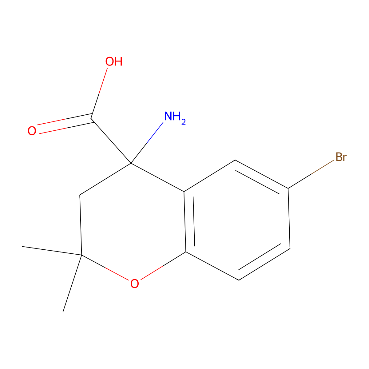 4-amino-6-bromo-2,2-dimethyl-3H-chromene-4-carboxylic acid molecular structure, CAS 1218404-47-7