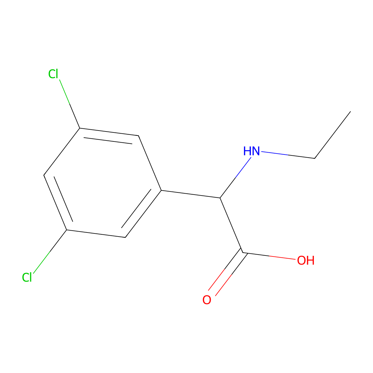 2-(3,5-Dichlorophenyl)-2-(ethylamino)acetic acid molecular structure, CAS 1218420-28-0