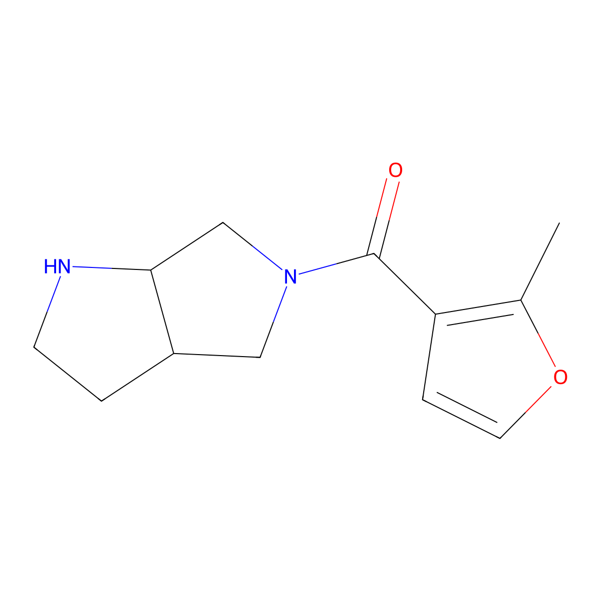 (cis-Hexahydropyrrolo[3,4-b]pyrrol-5(1H)-yl)(2-methylfuran-3-yl)methanone molecular structure, CAS 1218422-26-4