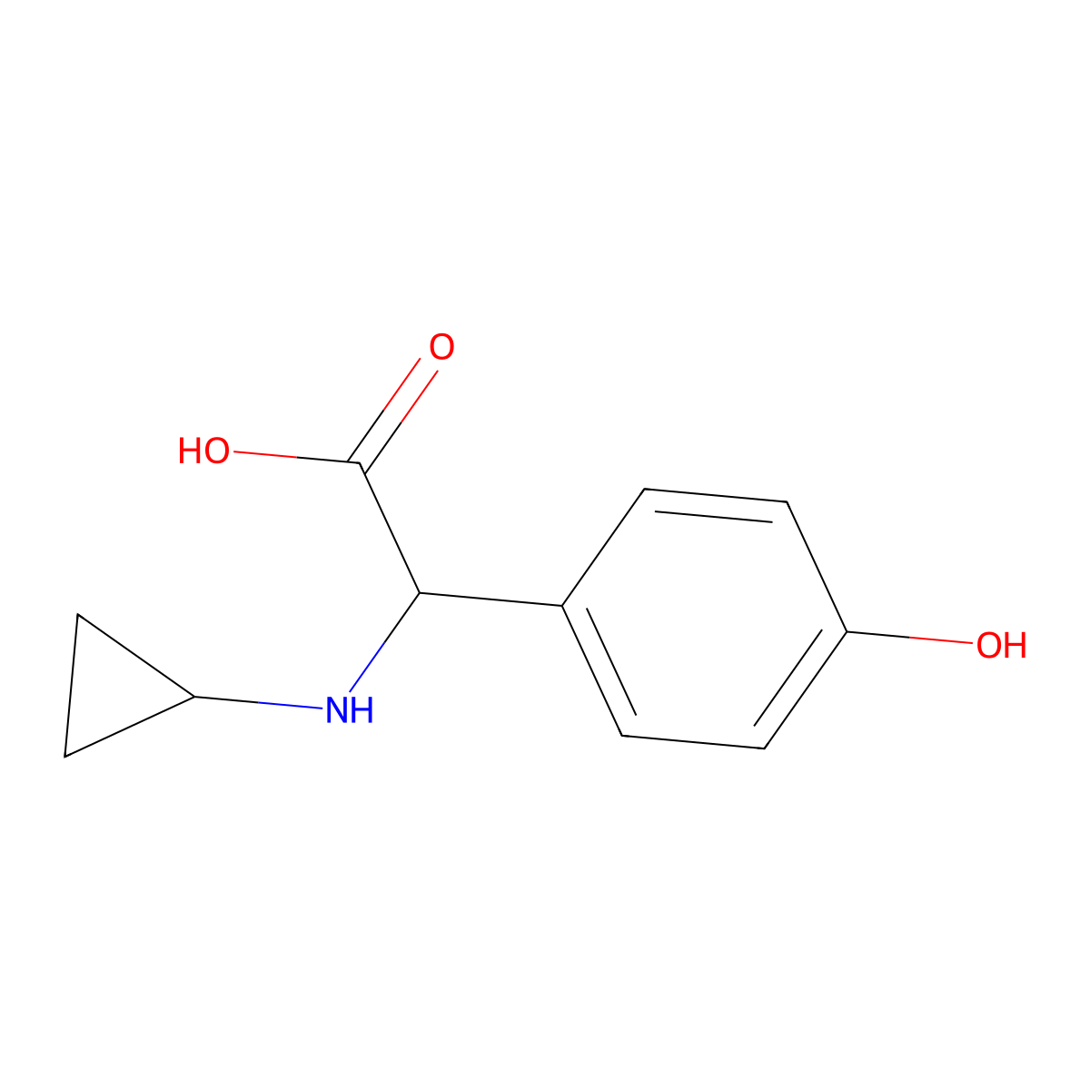 2-(Cyclopropylamino)-2-(4-hydroxyphenyl)acetic acid molecular structure, CAS 1218428-06-8