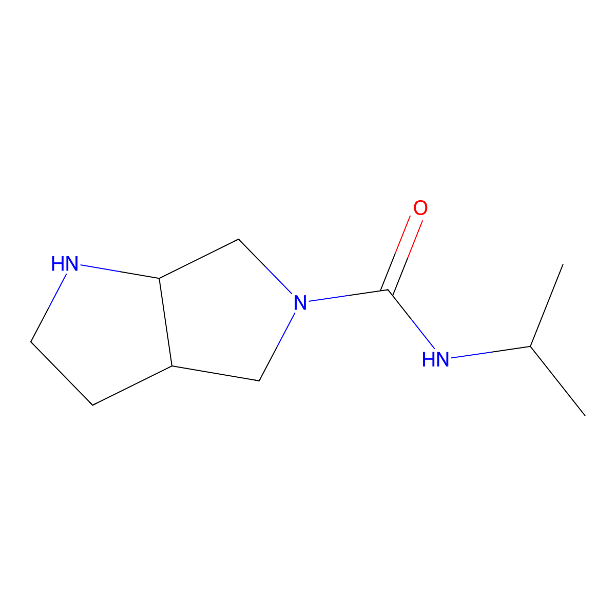 cis-N-Isopropylhexahydropyrrolo[3,4-b]pyrrole-5(1H)-carboxamide molecular structure, CAS 1218428-11-5