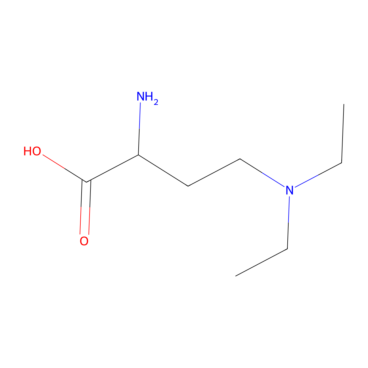 2-Amino-4-(diethylamino)butanoic acid molecular structure, CAS 1218428-28-4