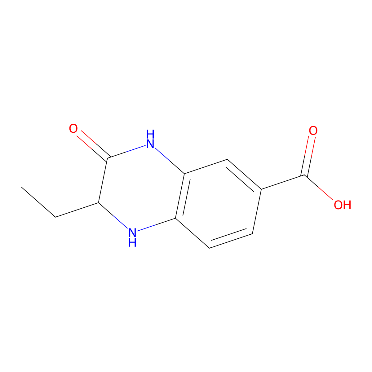 2-Ethyl-3-oxo-1,2,3,4-tetrahydroquinoxaline-6-carboxylic acid molecular structure, CAS 1218431-80-1