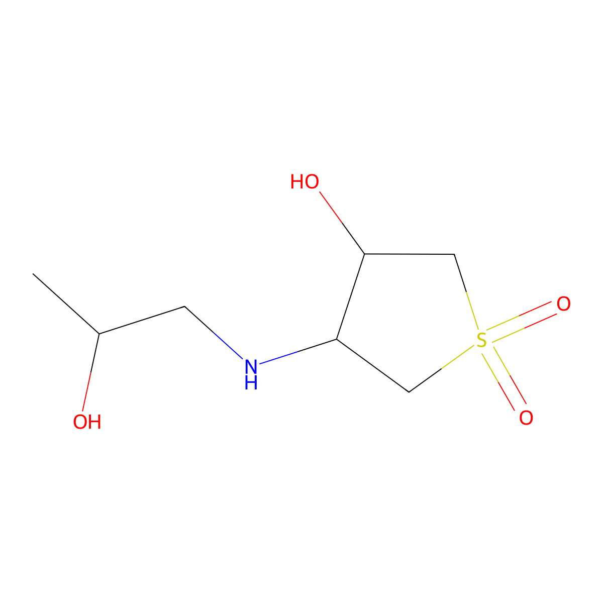 3-Hydroxy-4-[(2-hydroxypropyl)amino]-1lambda6-thiolane-1,1-dione molecular structure, CAS 1218432-84-8
