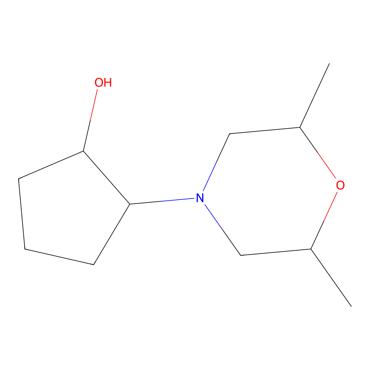 2-(2,6-Dimethylmorpholin-4-yl)cyclopentan-1-ol molecular structure, CAS 1218433-38-5
