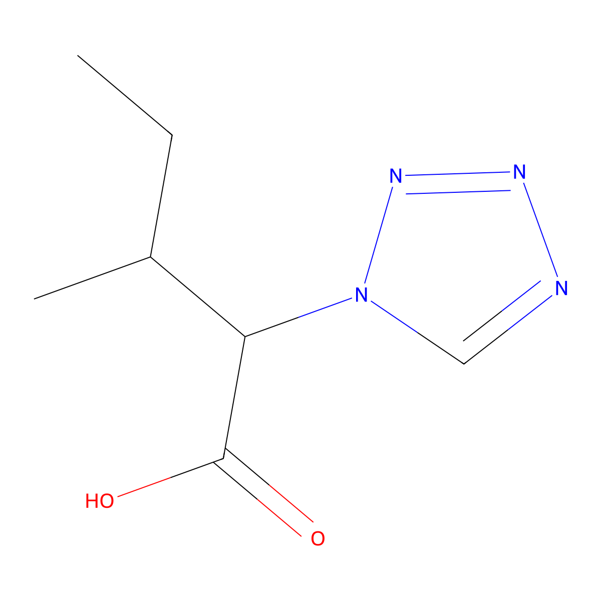 (2S)-3-methyl-2-(1H-tetrazol-1-yl)pentanoic acid molecular structure, CAS 1218433-67-0