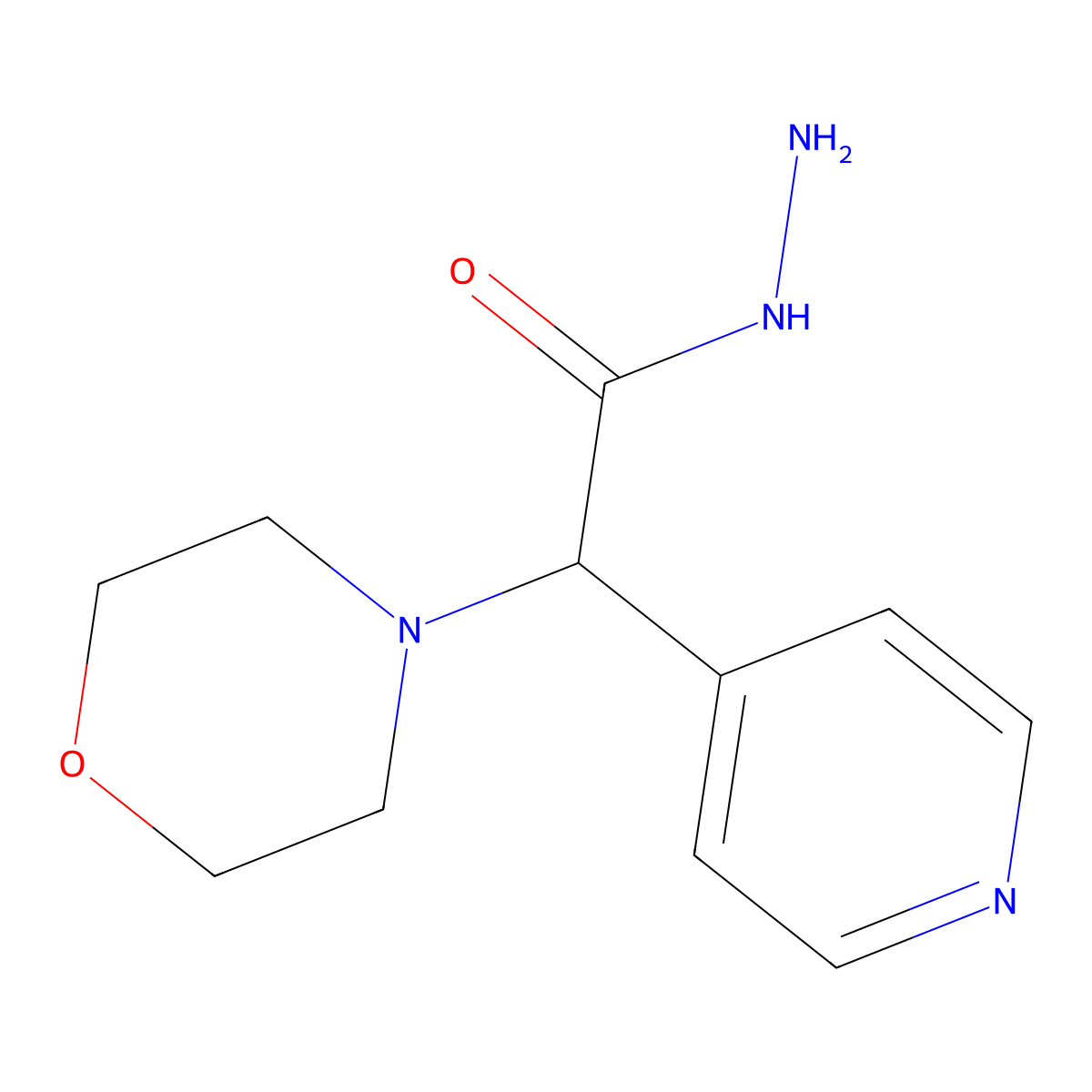 2-Morpholin-4-yl-2-pyridin-4-ylacetohydrazide molecular structure, CAS 1218443-09-4
