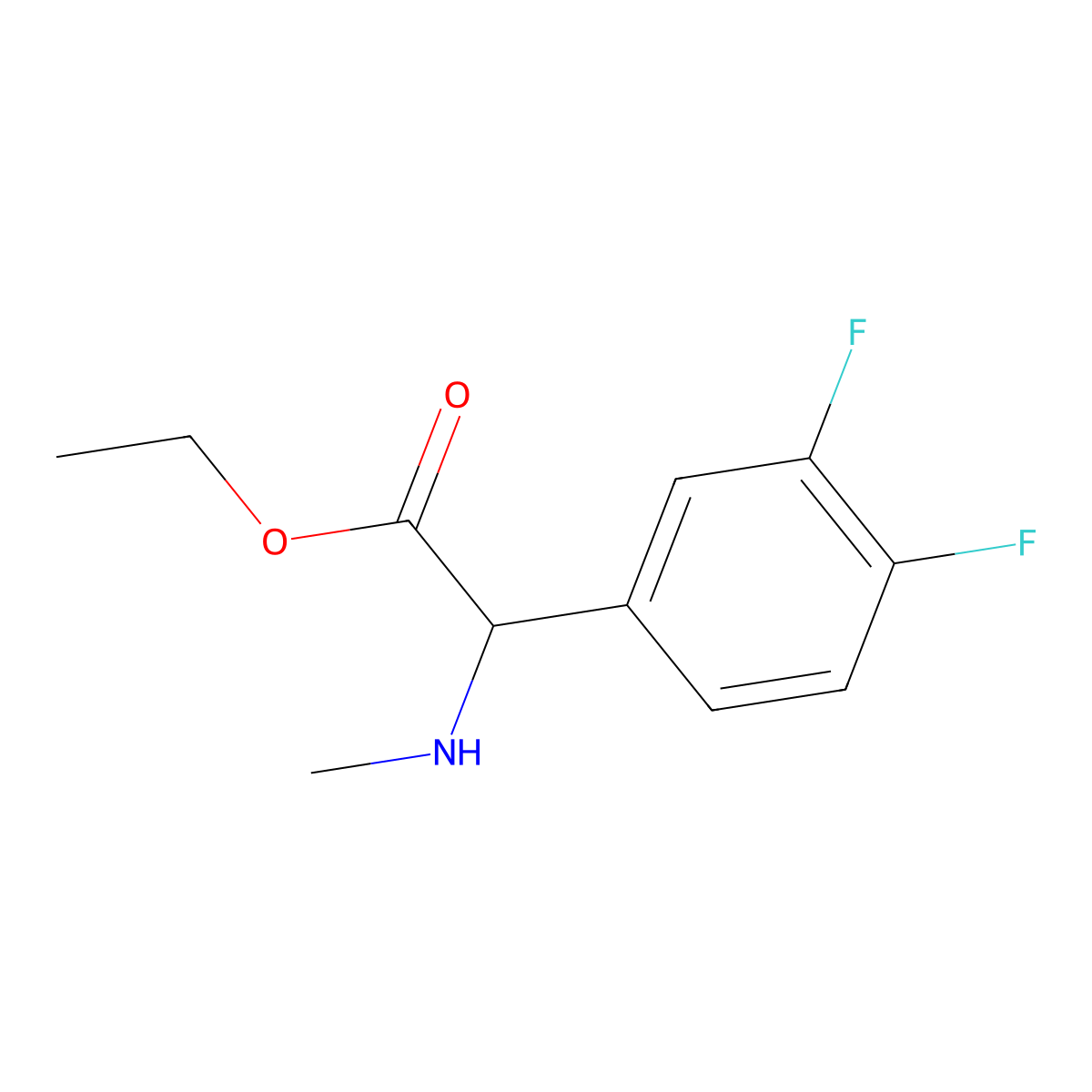 Ethyl 2-(3,4-difluorophenyl)-2-(methylamino)acetate molecular structure, CAS 1218446-79-7