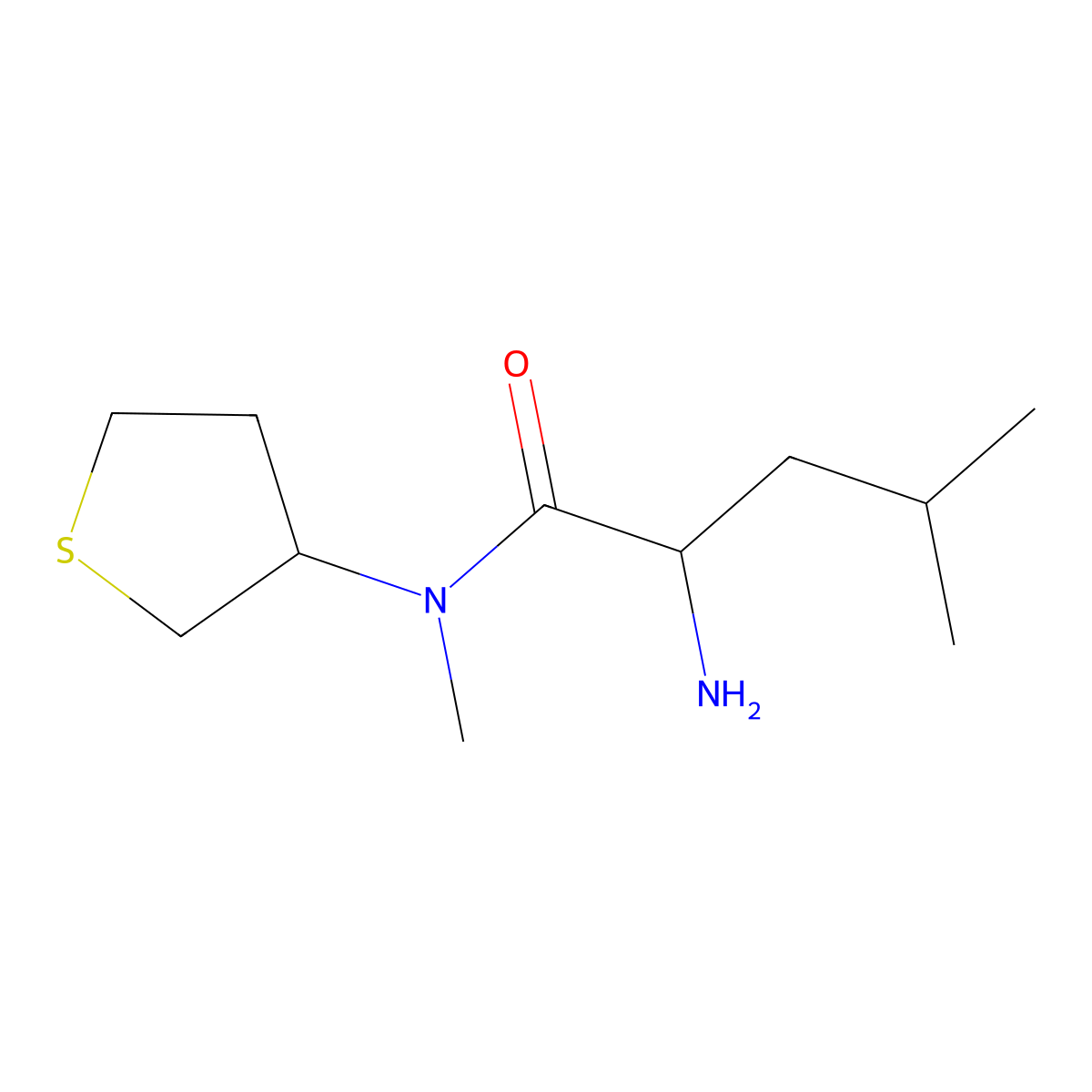 2-amino-N,4-dimethyl-N-(thiolan-3-yl)pentanamide molecular structure, CAS 1218449-28-5