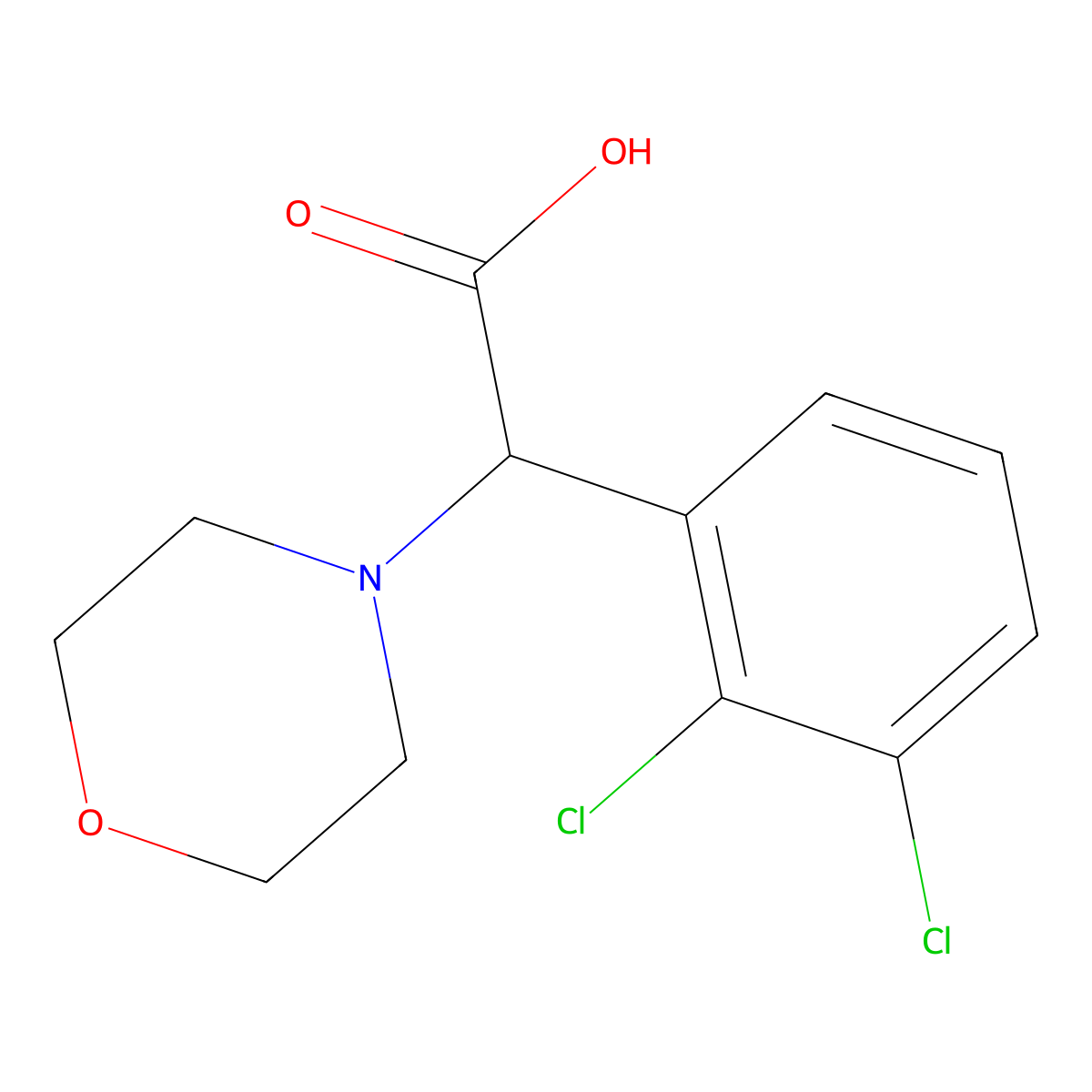 2-(2,3-Dichlorophenyl)-2-morpholinoacetic acid molecular structure, CAS 1218449-77-4