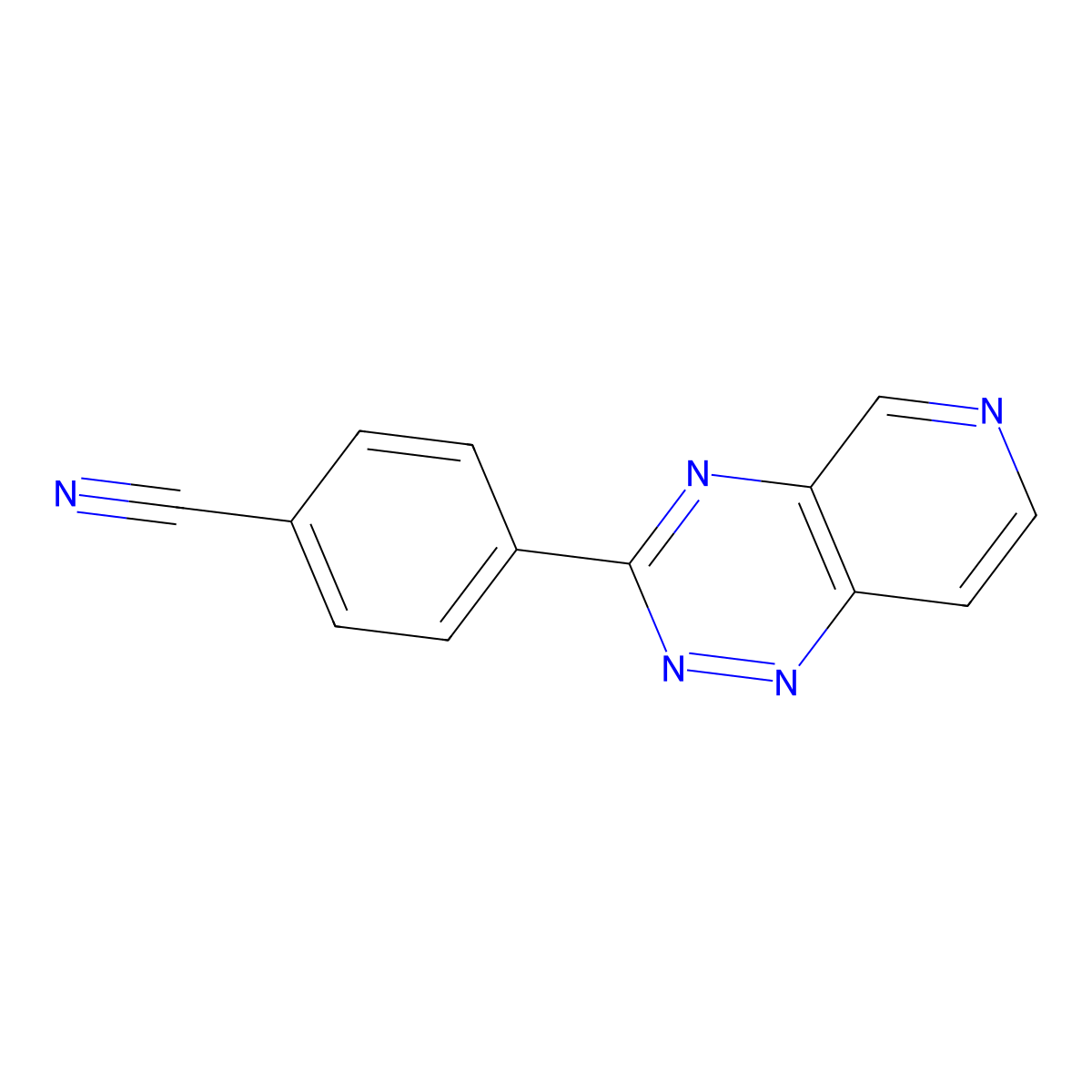 4-(Pyrido[3,4-e][1,2,4]triazin-3-yl)benzonitrile molecular structure, CAS 121845-60-1
