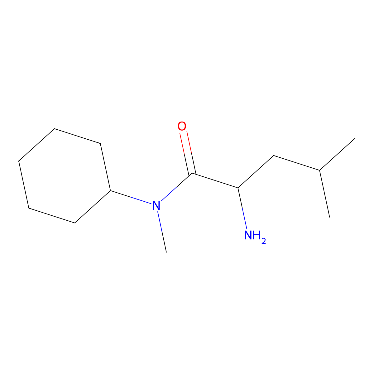2-amino-N-cyclohexyl-N,4-dimethylpentanamide molecular structure, CAS 1218451-36-5