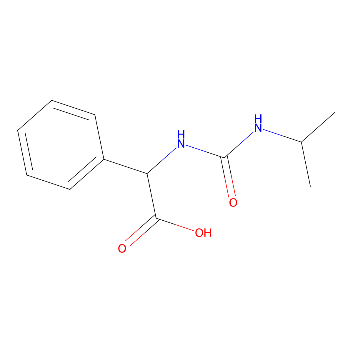 Phenyl[(propan-2-ylcarbamoyl)amino]acetic acid molecular structure, CAS 1218451-41-2