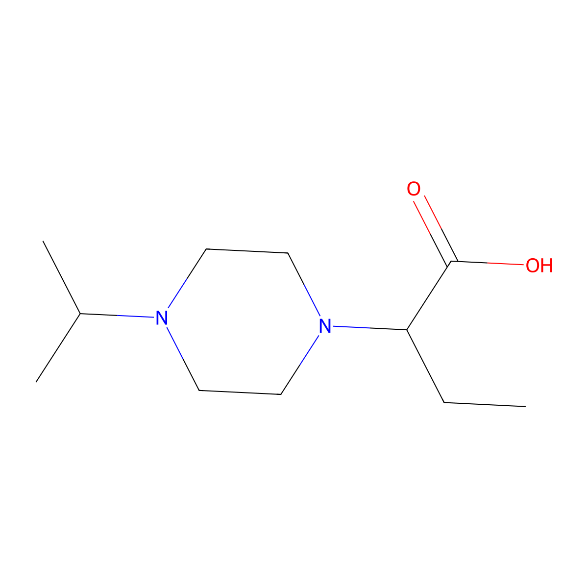 2-[4-(Propan-2-yl)piperazin-1-yl]butanoic acid molecular structure, CAS 1218454-59-1