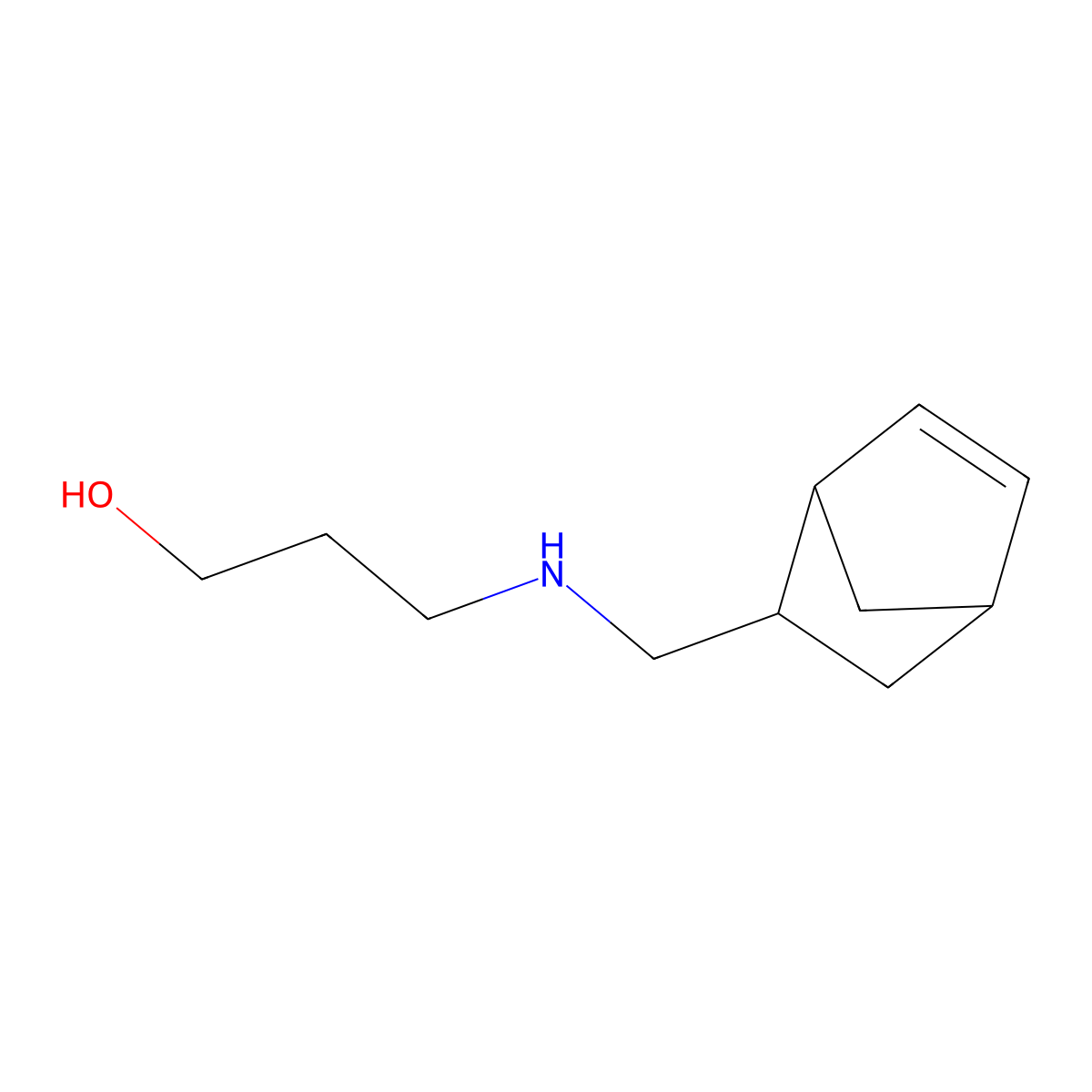 3-[({Bicyclo[2.2.1]hept-5-en-2-yl}methyl)amino]propan-1-ol molecular structure, CAS 1218454-76-2