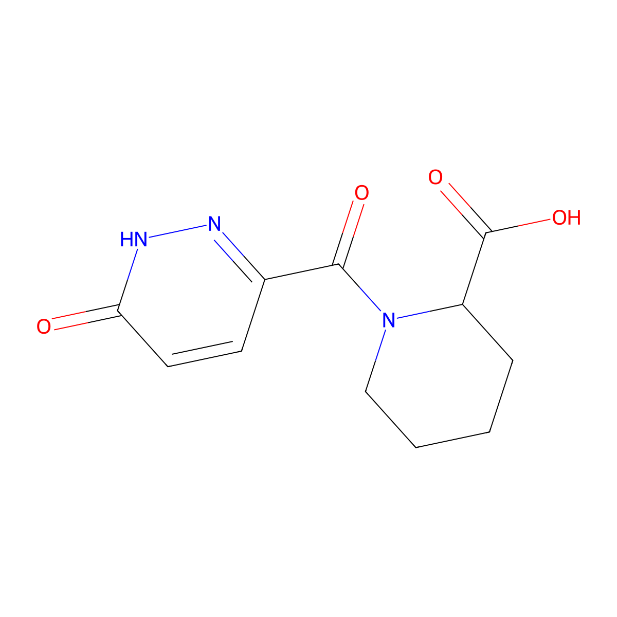 1-(6-Oxo-1,6-dihydropyridazine-3-carbonyl)piperidine-2-carboxylic acid molecular structure, CAS 1218456-77-9