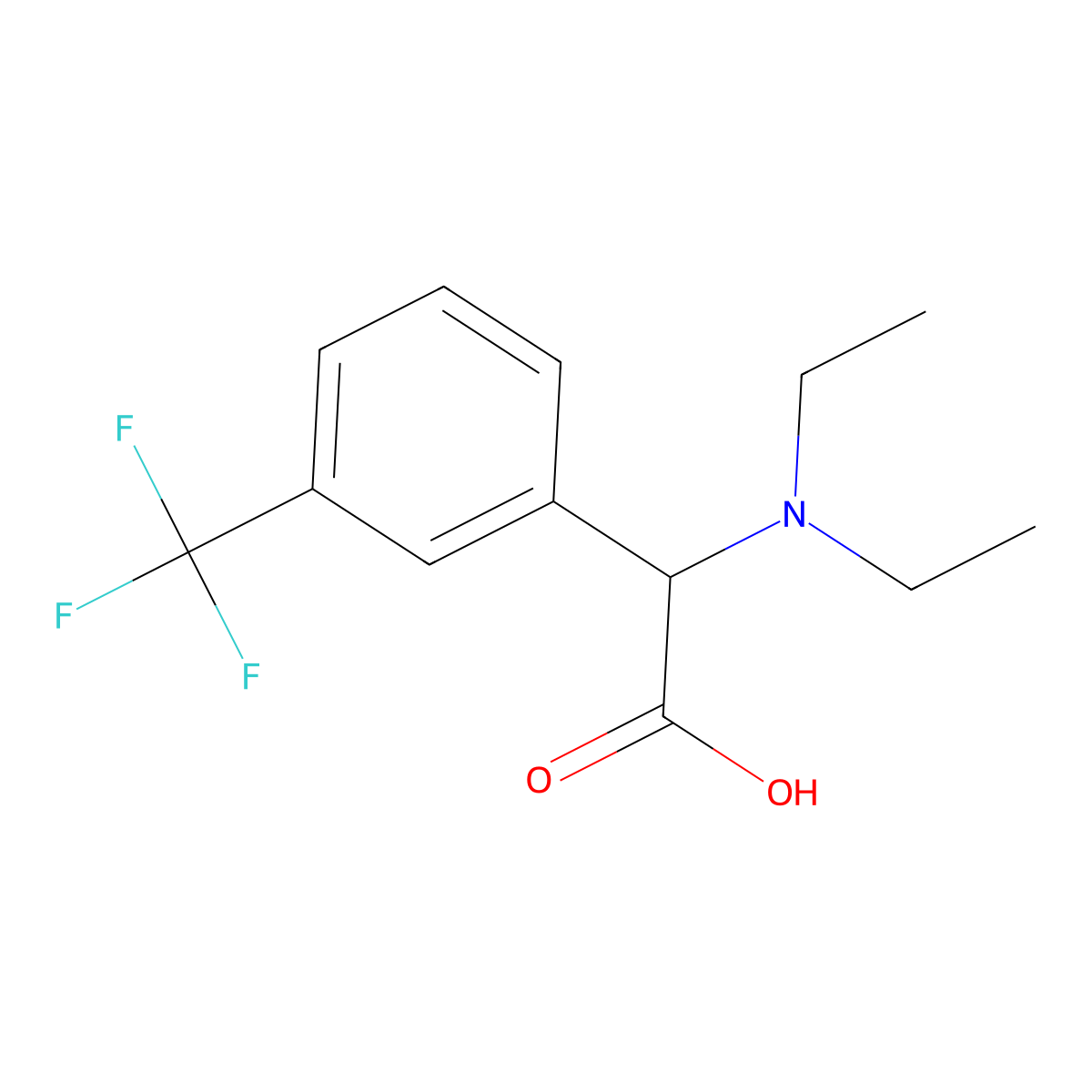 2-(Diethylamino)-2-(3-(trifluoromethyl)phenyl)acetic acid molecular structure, CAS 1218456-87-1