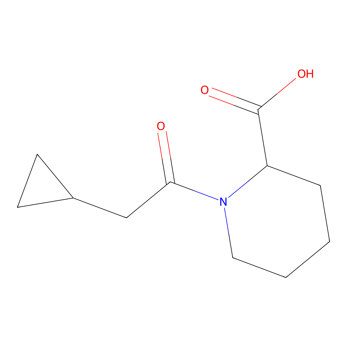 1-(2-Cyclopropylacetyl)piperidine-2-carboxylic acid molecular structure, CAS 1218459-70-1