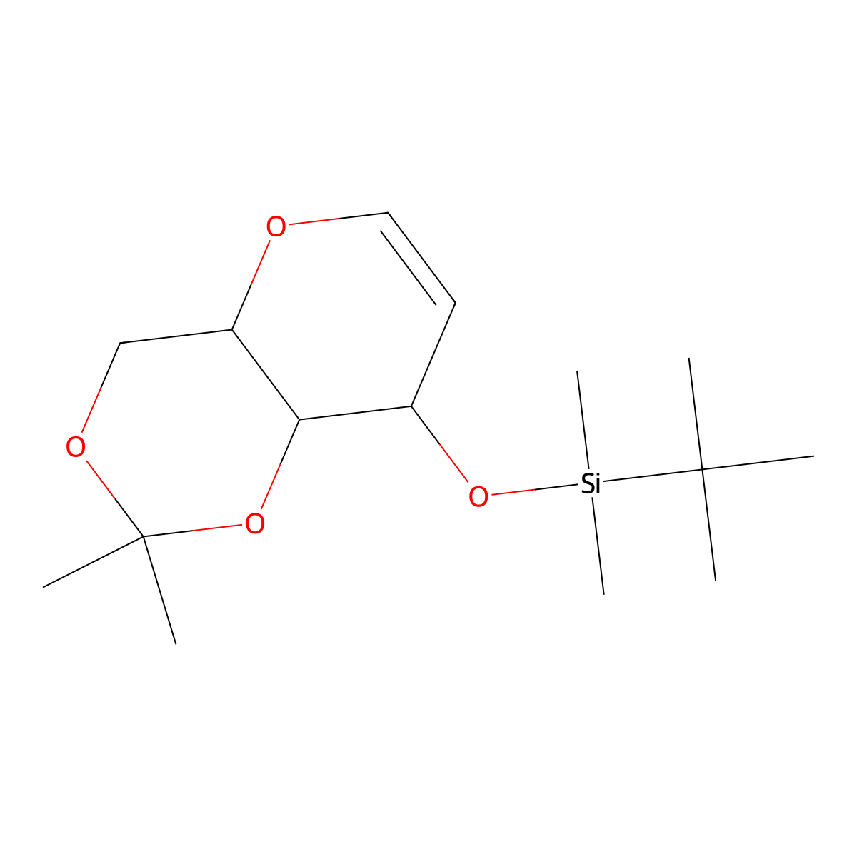 3-O-Tert-butyldimethylsilyl-4,6-O-isopropylidene-D-glucal molecular structure, CAS 121846-11-5