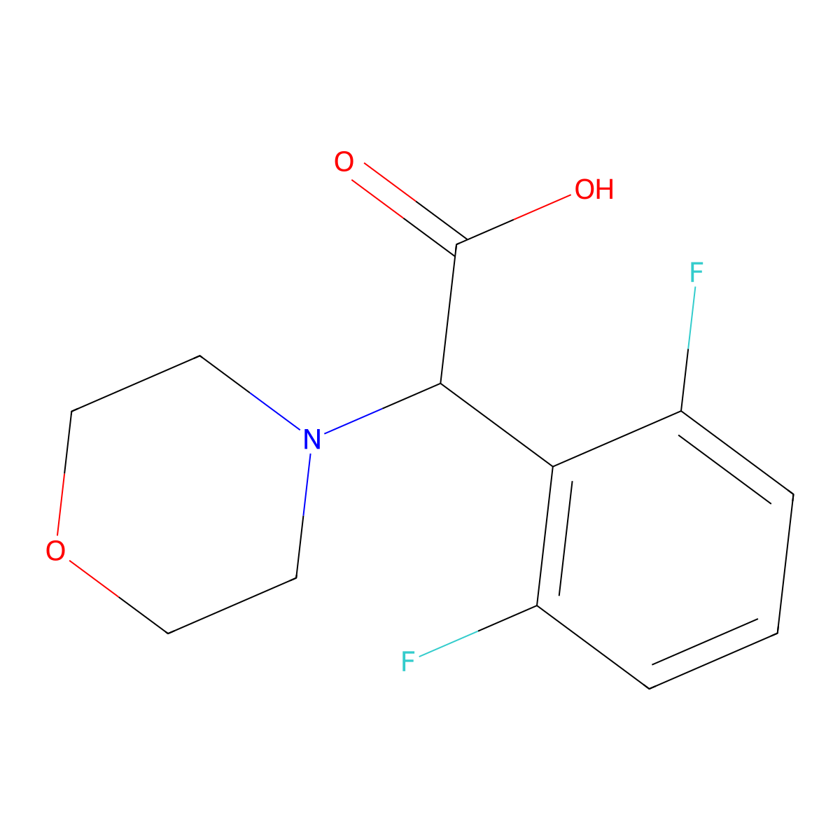 2-(2,6-Difluorophenyl)-2-morpholinoacetic acid molecular structure, CAS 1218470-24-6
