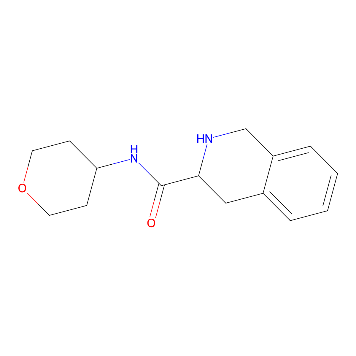 N-(oxan-4-yl)-1,2,3,4-tetrahydroisoquinoline-3-carboxamide molecular structure, CAS 1218471-54-5