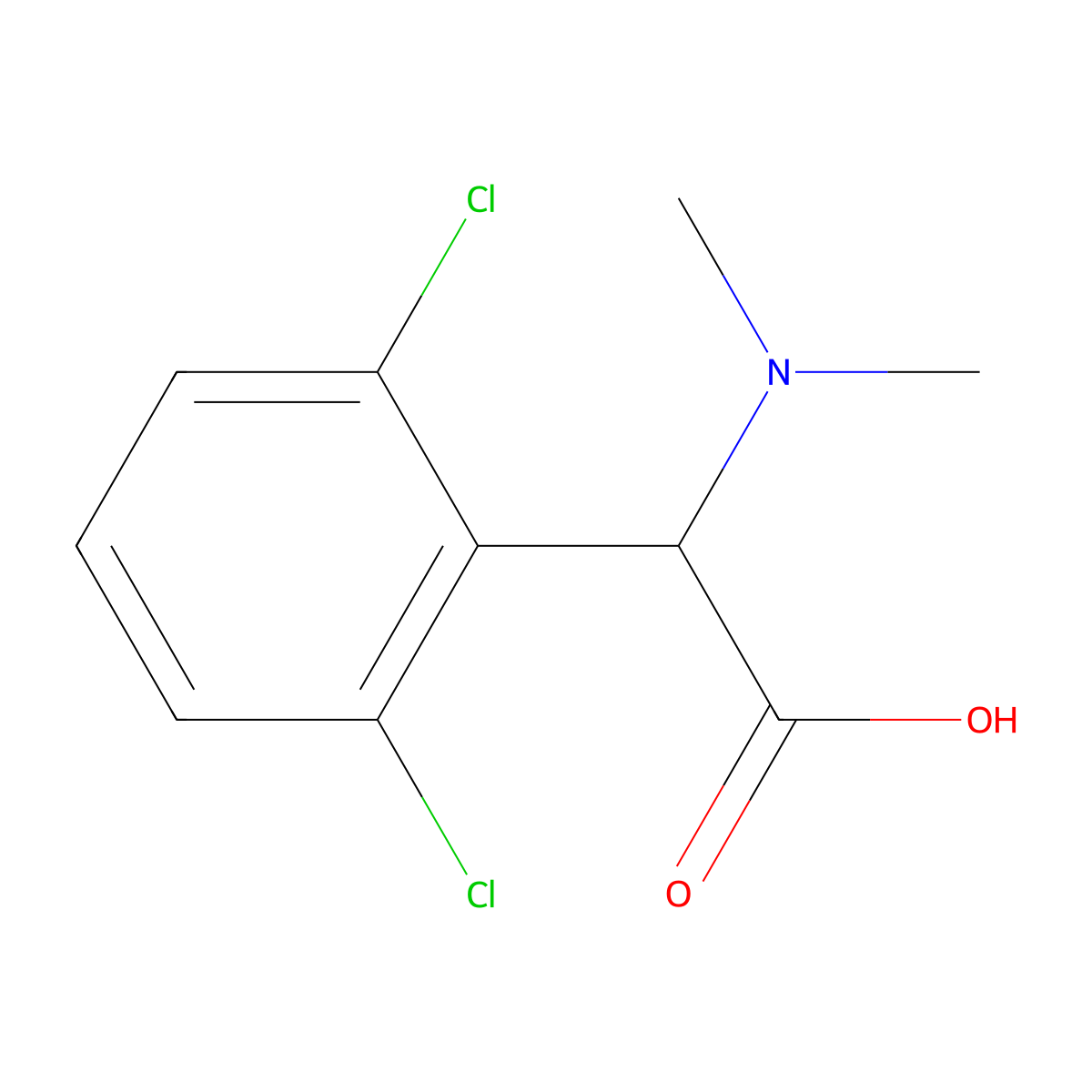 2-(2,6-Dichlorophenyl)-2-(dimethylamino)acetic acid molecular structure, CAS 1218476-20-0