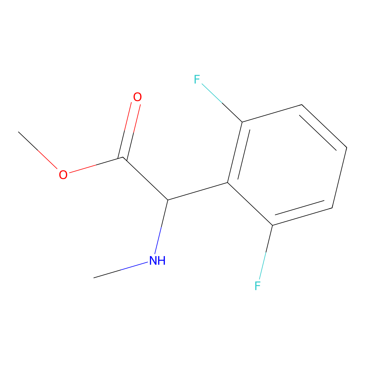 Methyl 2-(2,6-difluorophenyl)-2-(methylamino)acetate molecular structure, CAS 1218476-81-3