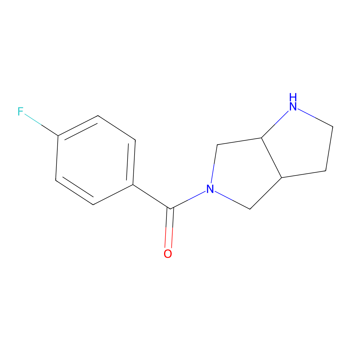 rac-(3aR,6aR)-5-(4-fluorobenzoyl)-octahydropyrrolo[3,4-b]pyrrole,cis molecular structure, CAS 1218478-47-7