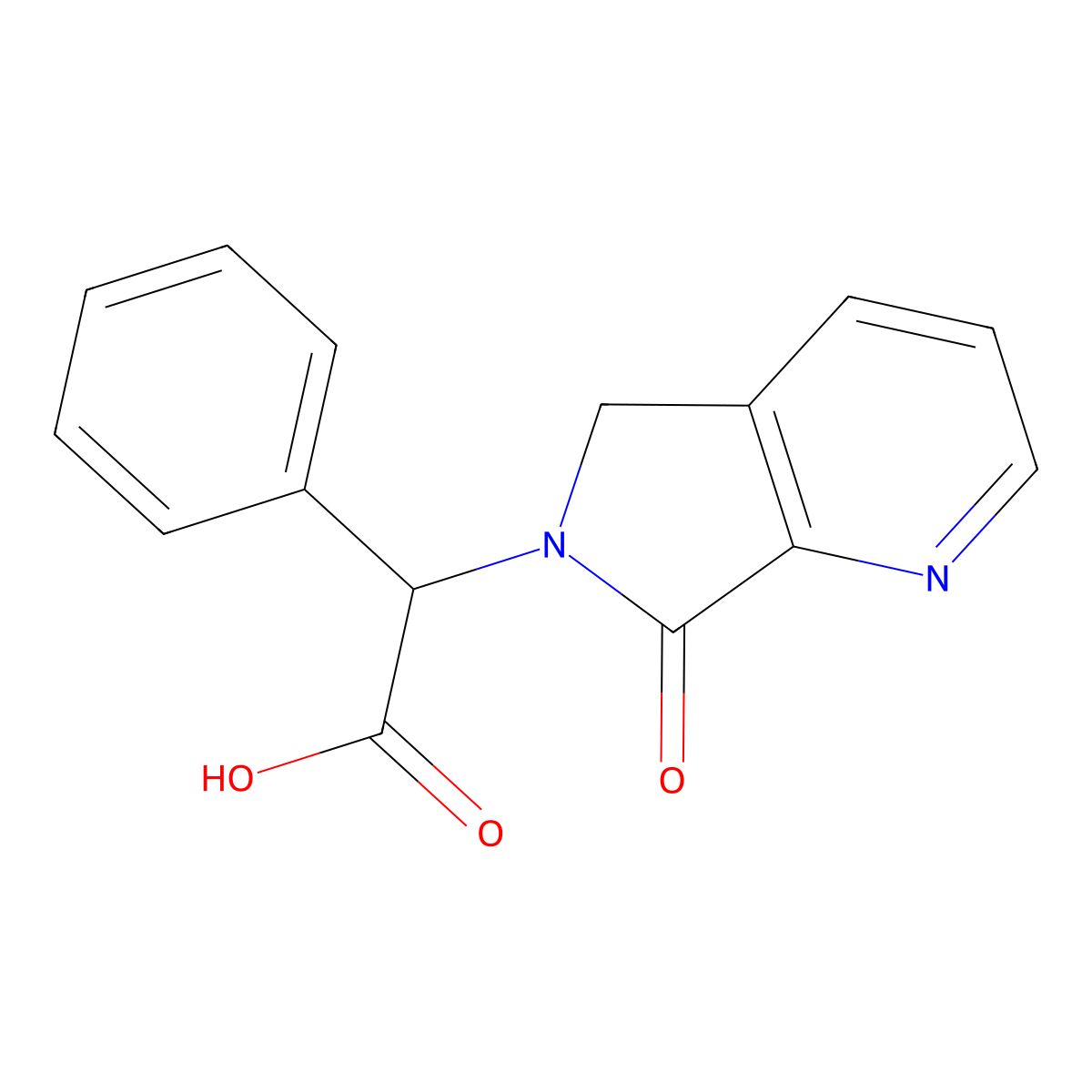 2-(7-oxo-5H-pyrrolo[3,4-b]pyridin-6(7H)-yl)-2-phenylacetic acid molecular structure, CAS 1218480-55-7