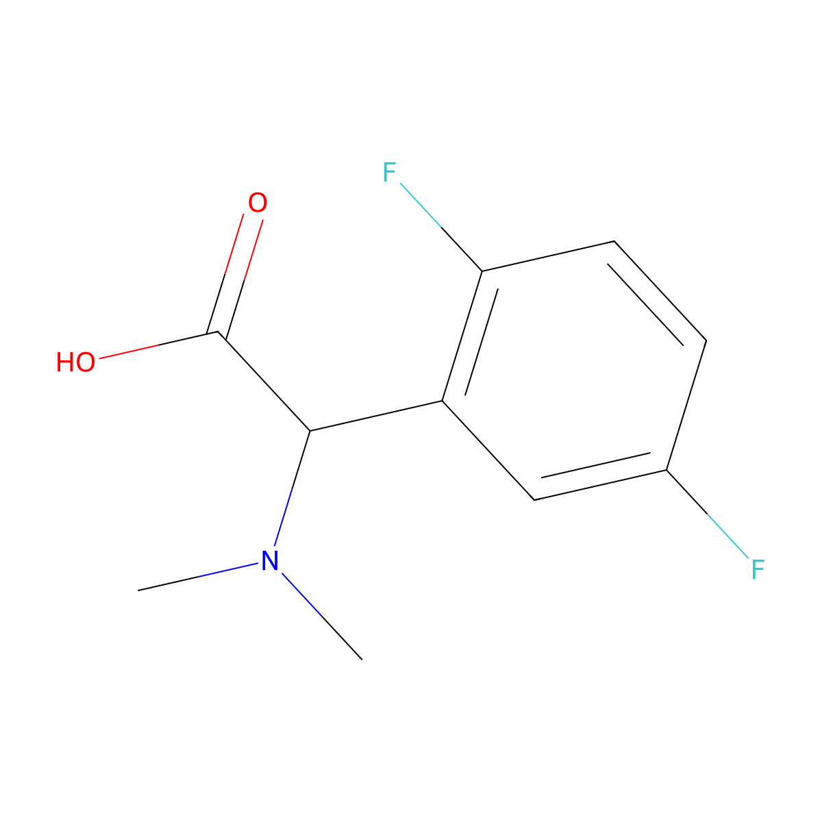 2-(2,5-Difluorophenyl)-2-(dimethylamino)acetic acid molecular structure, CAS 1218482-63-3
