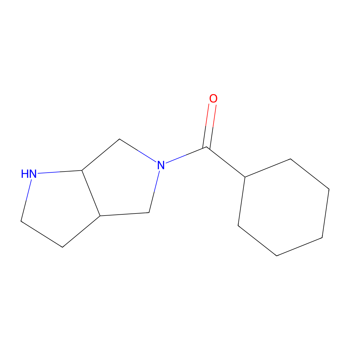 Cyclohexyl(cis-hexahydropyrrolo[3,4-b]pyrrol-5(1H)-yl)methanone molecular structure, CAS 1218483-27-2