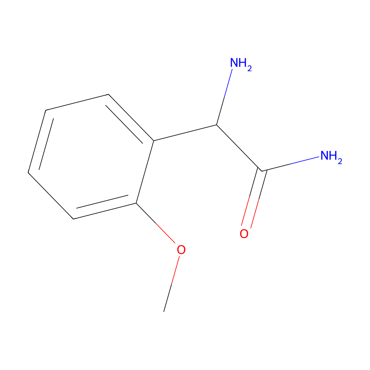 2-Amino-2-(2-methoxyphenyl)acetamide molecular structure, CAS 1218493-35-6