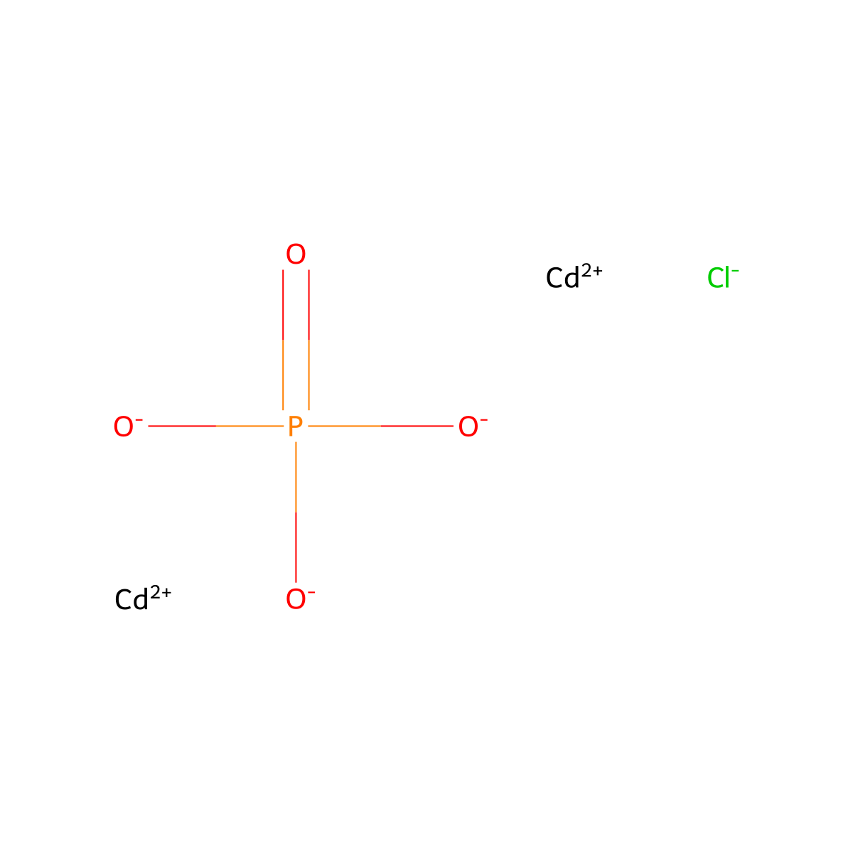 Cadmium chloride phosphate molecular structure, CAS 12185-64-7