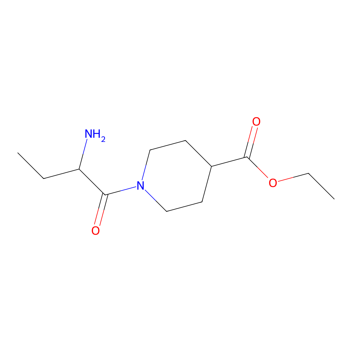 Ethyl 1-(2-aminobutanoyl)piperidine-4-carboxylate molecular structure, CAS 1218501-03-1