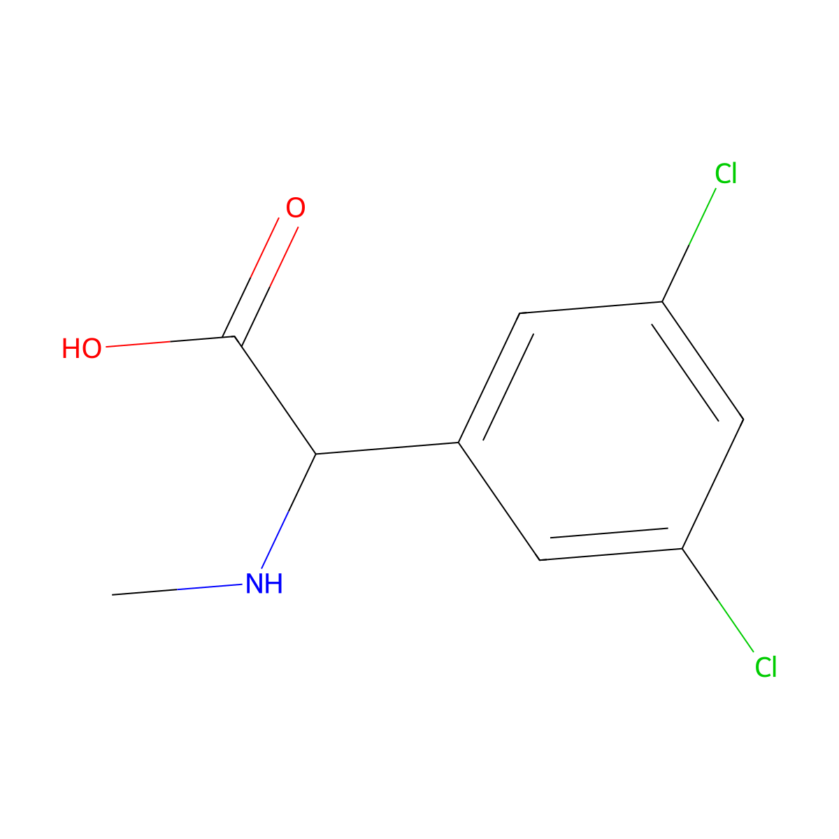 2-(3,5-Dichlorophenyl)-2-(methylamino)acetic acid molecular structure, CAS 1218501-54-2