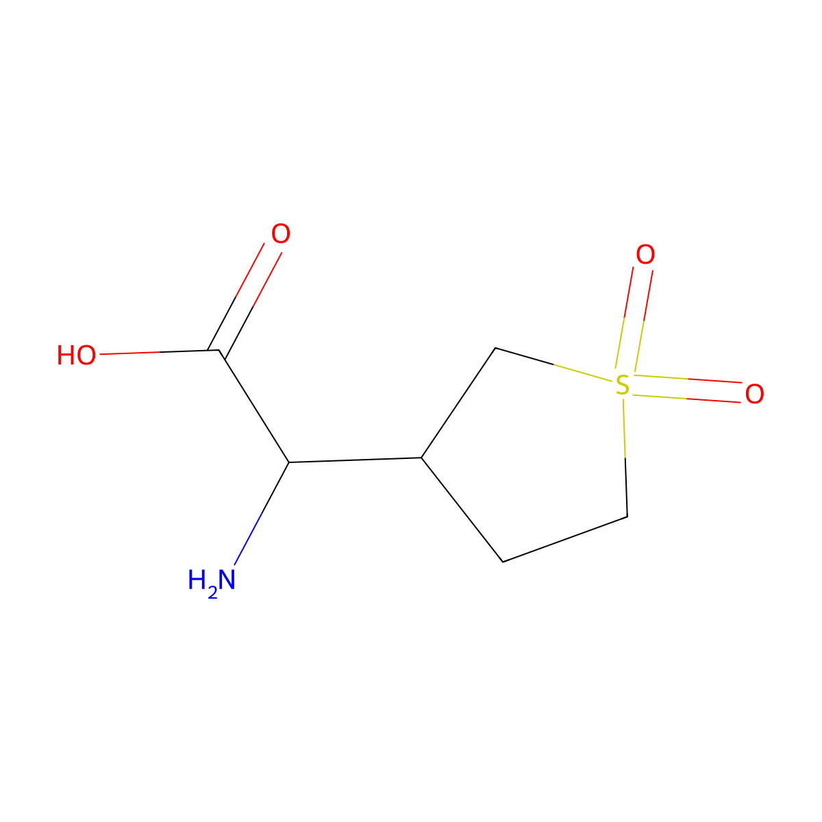 2-Amino-2-(1,1-dioxo-1lambda6-thiolan-3-yl)acetic acid molecular structure, CAS 1218504-97-2