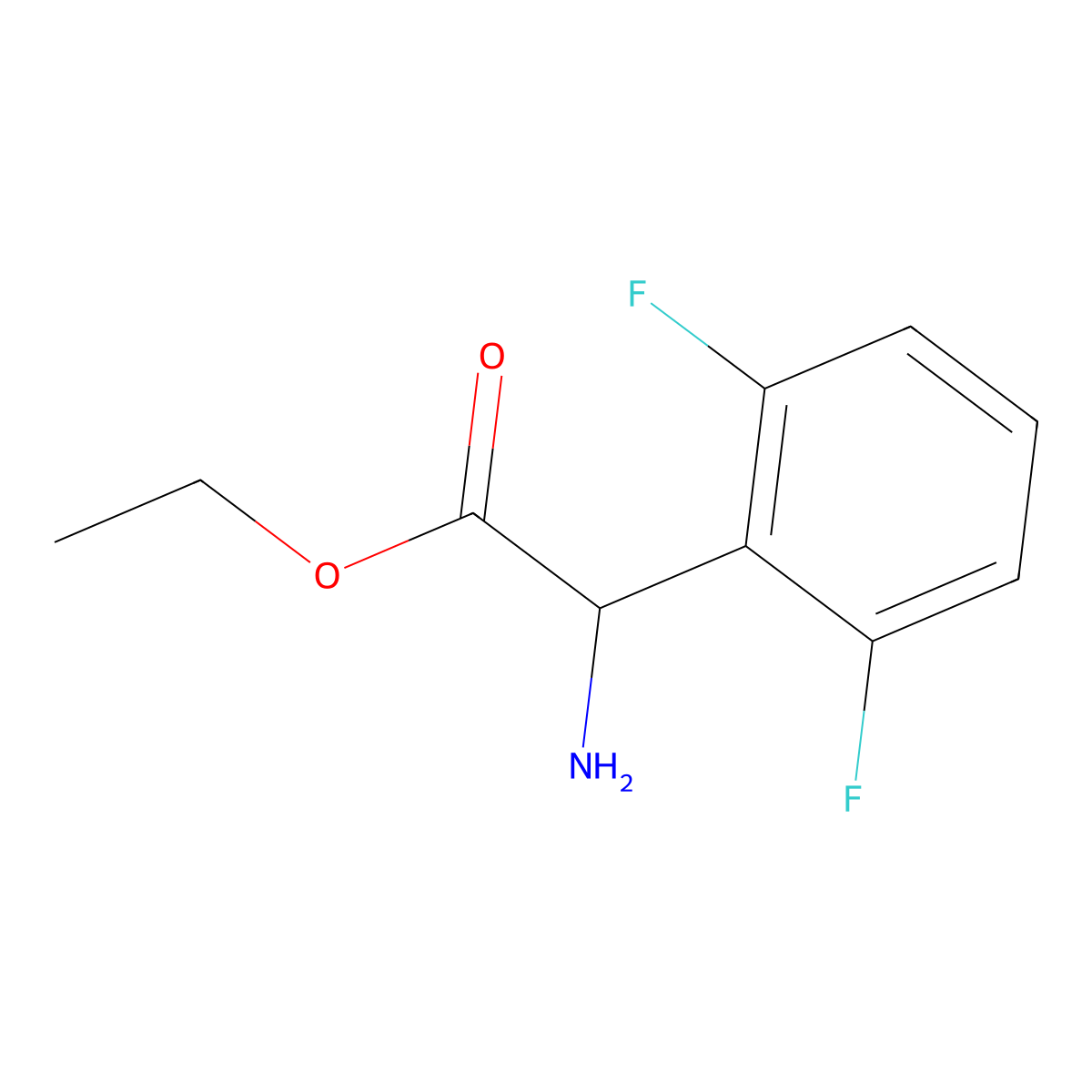 Ethyl 2-amino-2-(2,6-difluorophenyl)acetate molecular structure, CAS 1218507-25-5