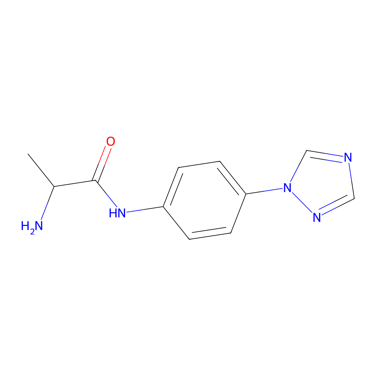 2-amino-N-[4-(1H-1,2,4-triazol-1-yl)phenyl]propanamide molecular structure, CAS 1218508-56-5