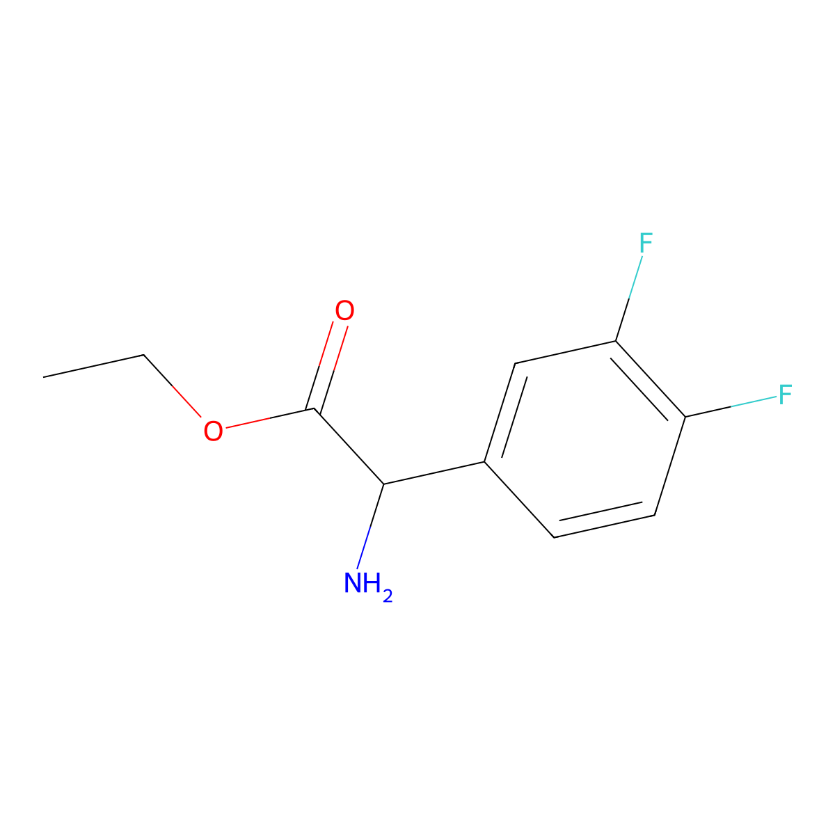 Ethyl 2-amino-2-(3,4-difluorophenyl)acetate molecular structure, CAS 1218509-92-2