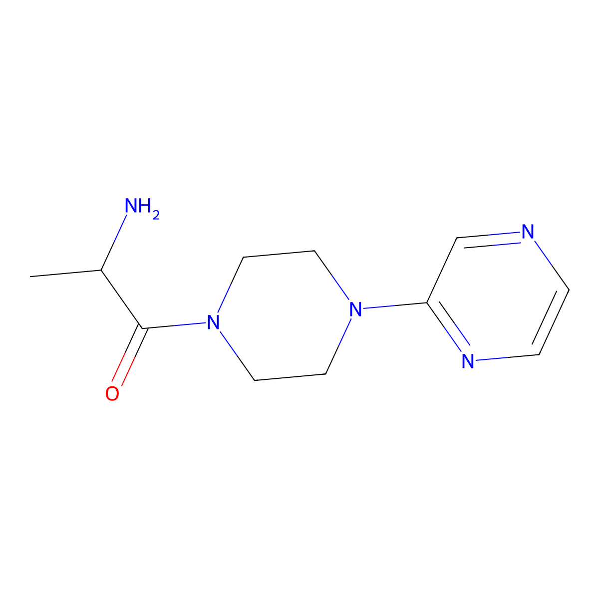 2-Amino-1-[4-(pyrazin-2-YL)piperazin-1-YL]propan-1-one molecular structure, CAS 1218510-12-3