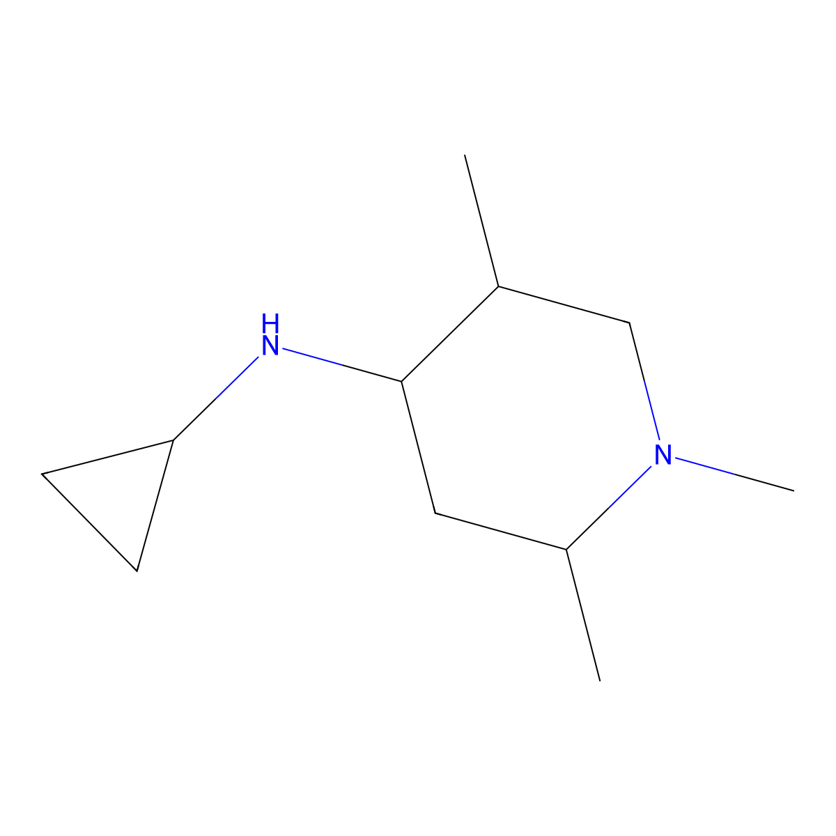 N-cyclopropyl-1,2,5-trimethylpiperidin-4-amine molecular structure, CAS 1218511-26-2