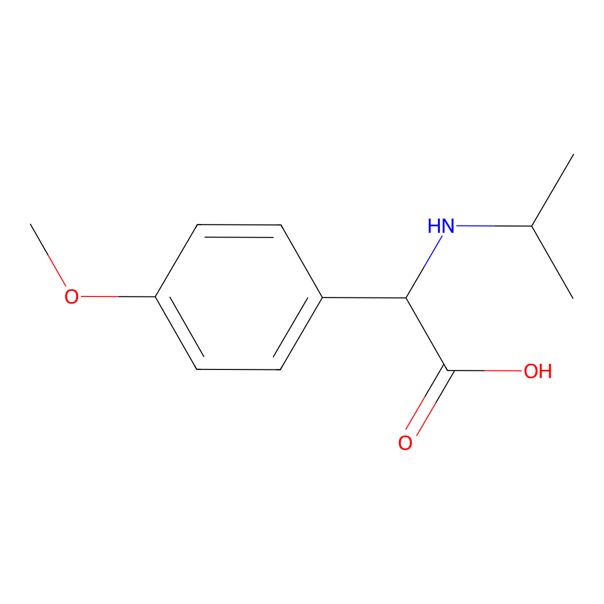 2-(4-Methoxyphenyl)-2-[(propan-2-yl)amino]acetic acid molecular structure, CAS 1218515-94-6
