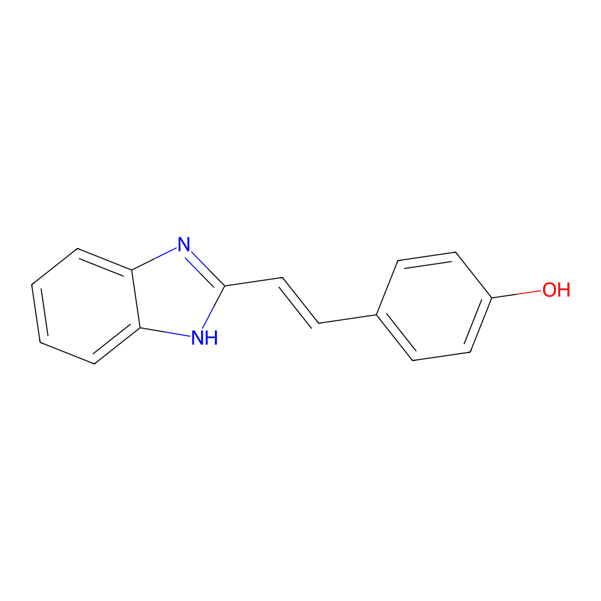 4-[2-(1H-benzimidazol-2-yl)ethenyl]phenol molecular structure, CAS 121852-08-2
