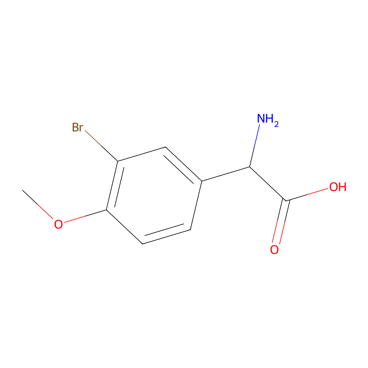 2-Amino-2-(3-bromo-4-methoxyphenyl)acetic acid molecular structure, CAS 1218526-50-1
