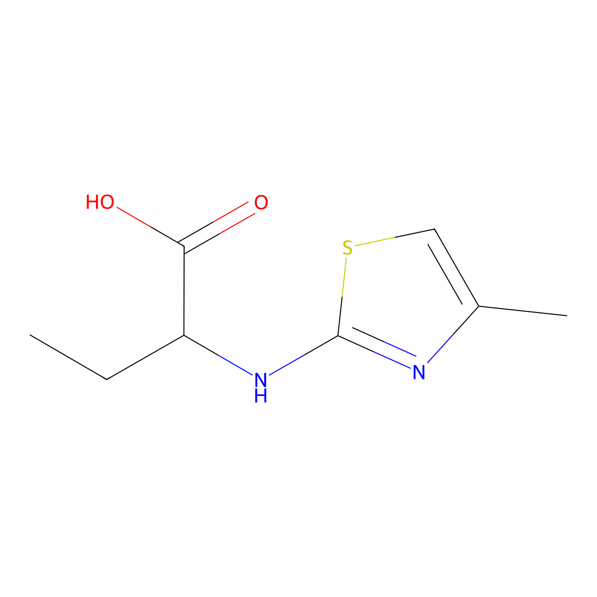 2-[(4-Methyl-1,3-thiazol-2-yl)amino]butanoic acid molecular structure, CAS 1218535-97-7
